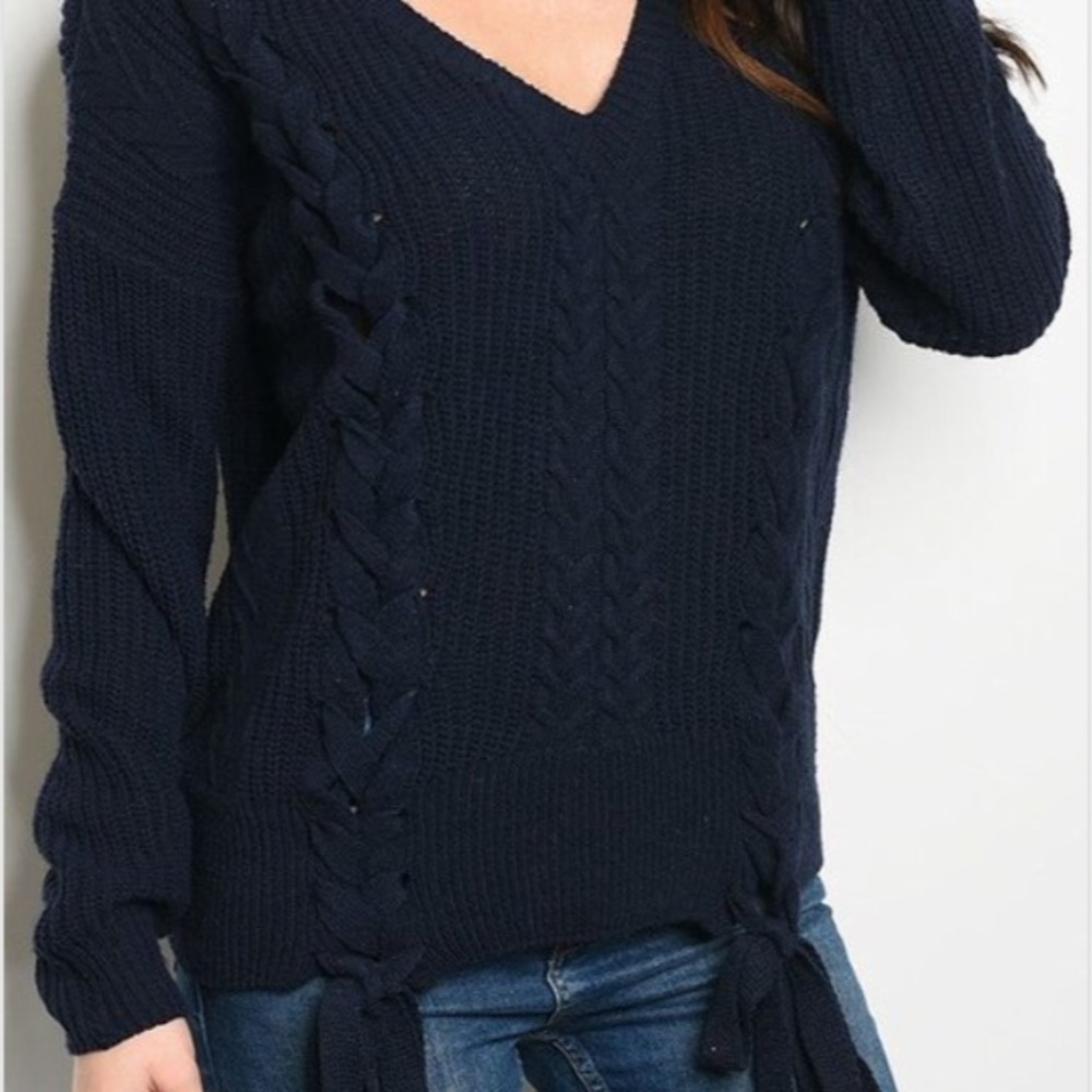 Lace Up Front Sweater